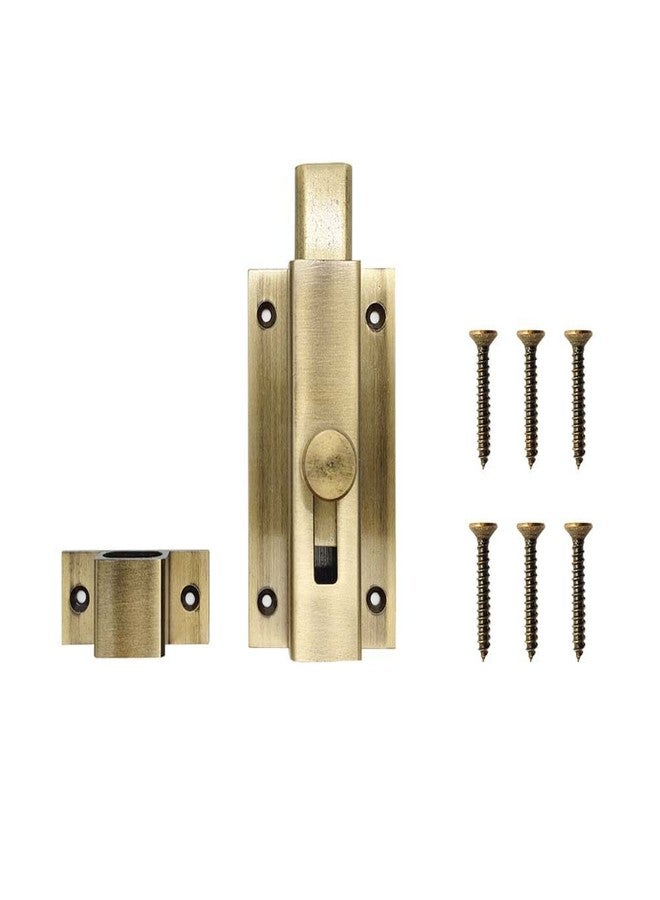 Volo Door Security Latch Lock/Tower Bolt/Chitakni Tower Bolt for, Baby Latch, Home, Bathroom, Kitchen, Office (5 Inch, Antique Brass) - Image 1